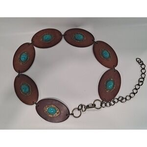 Lake Shore Drive Belt Womens Size SM  Brown Concho Leather